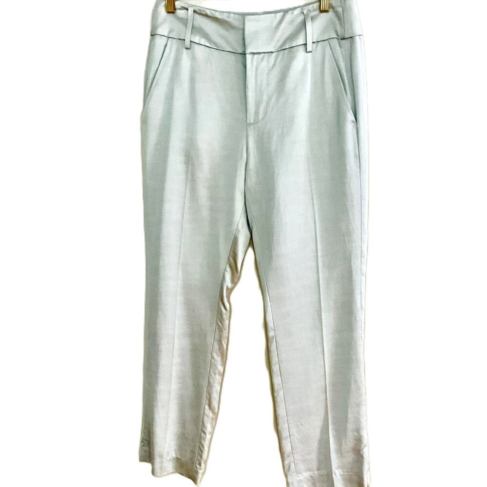 DONDUP Chic Tailored Trousers Light Blue Viscose Cotton Size 42 Italy